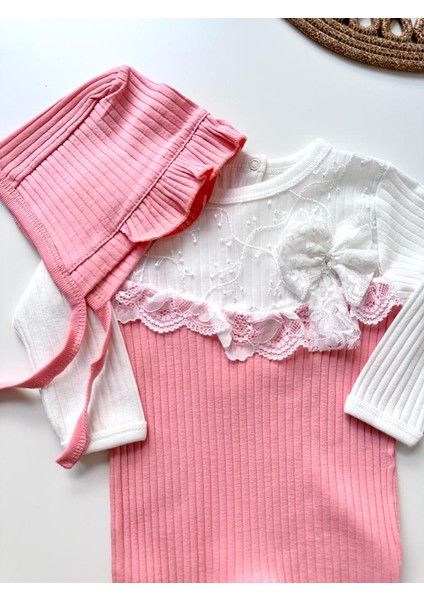 Güpürlü Fiyonlu 2 Parça Kız Bebek Tulum fiyatları