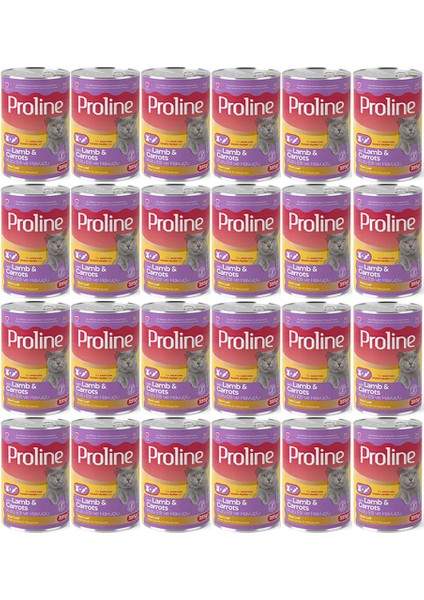 Proline Kuzu Etli ve Havuçlu Pate Et Parçalı Kedi Konservesi 395 Gr*24 Adet