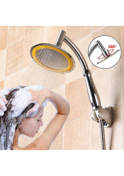 Inç Duş Başlığı Yuvarlak Yağış Püskürtme Başlıkları Banyo Ayarlanabilir Duş Başlığı-Gümüş (Yurt Dışından) modelleri