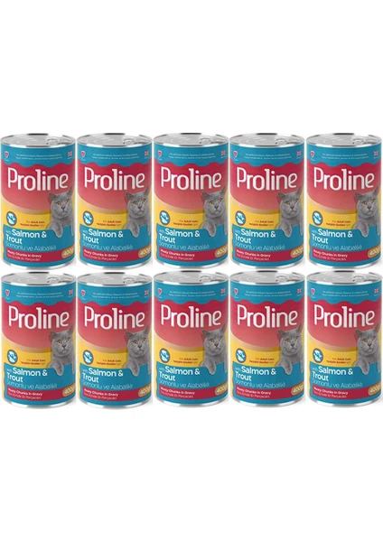 Pro Line Proline Somonlu ve Alabalıklı Yetişkin Kedi Konservesi 400 Gr*10 Adet