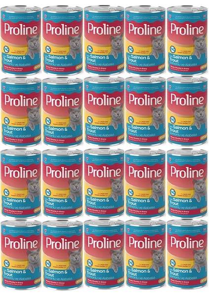 Proline Somonlu ve Alabalıklı Yetişkin Kedi Konservesi 400 Gr*20 Adet