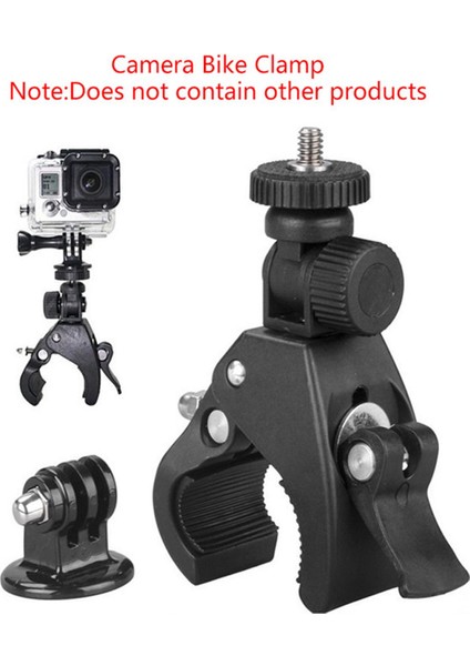 Siyah Bisiklet Bisiklet Gidon Kolu Kelepçe Bar Kamera Yatağı Tripod Adaptörü Kelepçe Jing (Yurt Dışından)