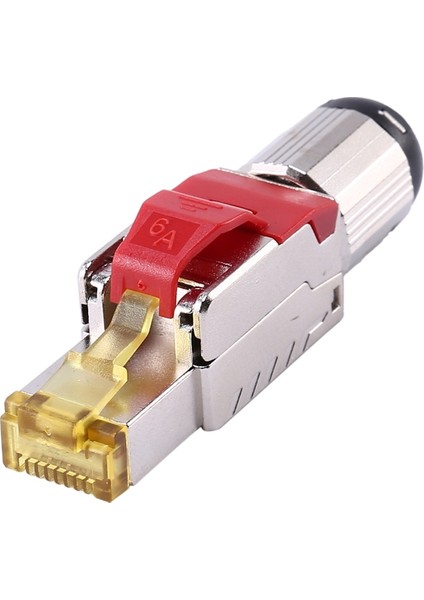 Aletsiz Korumalı RJ45 Sonlandırma Fişi Konnektörü CAT6A Sonlandırma Fişi Korumalı Metal Önyükleme Kırmızı (Yurt Dışından)