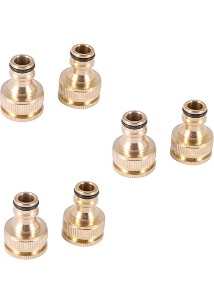 Icqurbt 6 Paket Pirinç Bahçe Hortumu/hortum Musluk Bağlantısı 1/2 Inç ve 3/4 Inç 2-In-1 Dişi Dişli Musluk Adaptörü (Yurt Dışından)