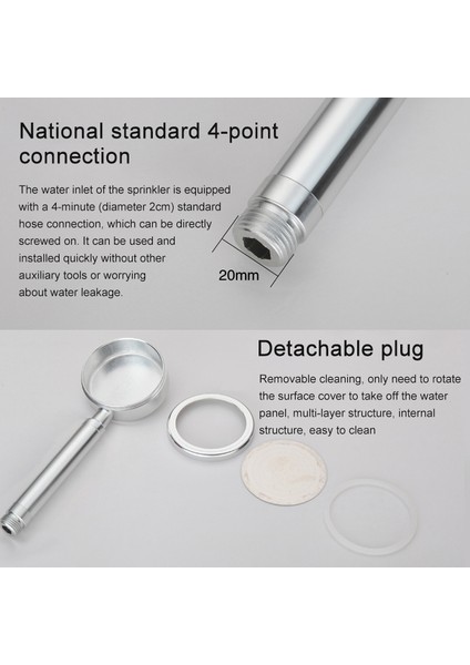 Uzay Alüminyum Yuvarlak Şekil Yüksek Basınçlı El Duş Başlığı Su Tasarruflu Banyo Aksesuarları, Boyut: 23 x 8,2 x 2cm (Yurt Dışından) fırsatları