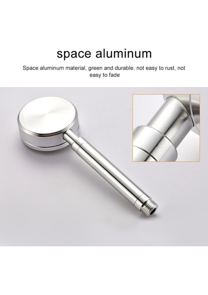 Uzay Alüminyum Yuvarlak Şekil Yüksek Basınçlı El Duş Başlığı Su Tasarruflu Banyo Aksesuarları, Boyut: 23 x 8,2 x 2cm (Yurt Dışından) indirimleri