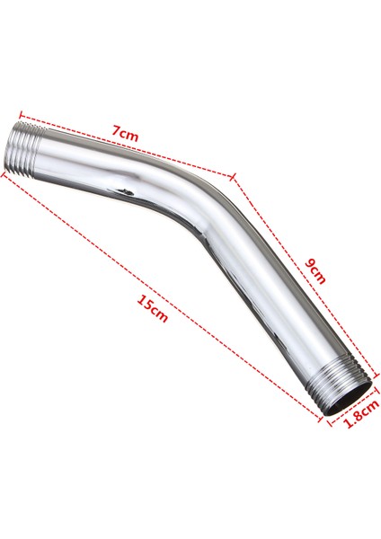 G1/2 Inç 15 cm Duvara Monte Paslanmaz Çelik Duş Başlığı Uzatma Açılı Duş Kolu Ekstra Boru (Yurt Dışından)
