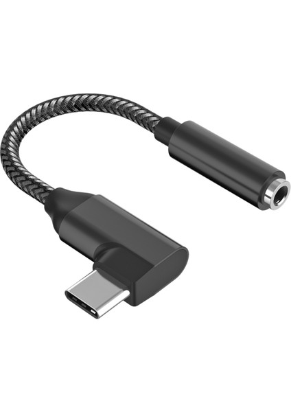 USB C - 3 5mm Kulaklık Adaptörü 90 Derece Tip C Taşınabilir Kulaklık Dac iPad Pro Huawei Samsung Galaxy Için (Yurt Dışından)