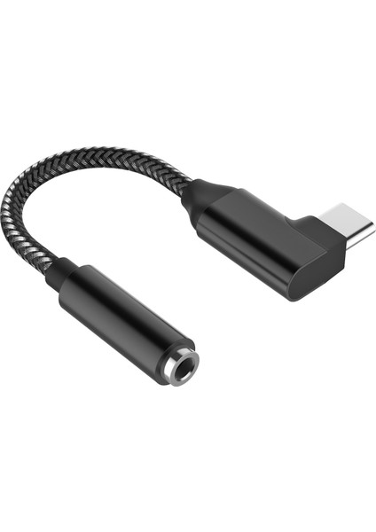 USB C - 3 5mm Kulaklık Adaptörü 90 Derece Tip C Taşınabilir Kulaklık Dac iPad Pro Huawei Samsung Galaxy Için (Yurt Dışından)