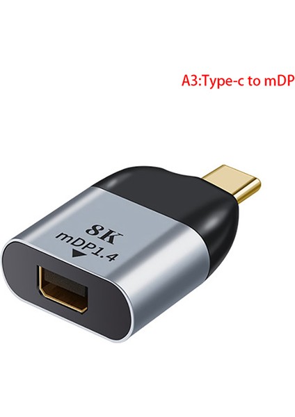 UHD 8k Type-C - HDMI/VGA/DP/RJ45/MINI Dp Video Dönüştürücü 4K 60Hz USB C Adaptörü (Yurt Dışından)