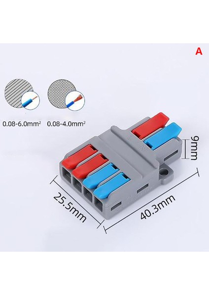 Hızlı Splitter 2 Giriş 4/6 Çıkış Kablo Konektörü Evrensel Kablolama Kablosu Konektörü Karşılaşması (Yurt Dışından)