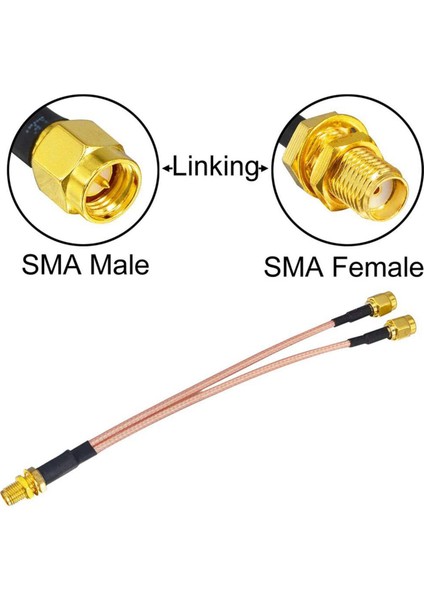 Sma Konektörü-2 x Sma Dişiden Çift Sma Erkeğe Y Tipi RG316 Kablo-Gösterildiği Gibi (Yurt Dışından)