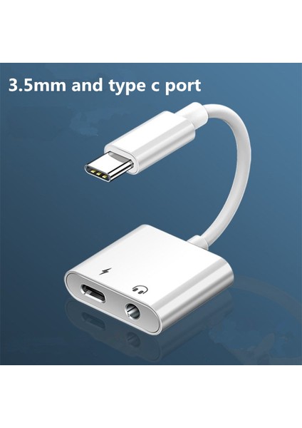 Tipi Adaptör USB C - 3,5 mm Jack Ses Şarj Cihazı Splitter C Tipi Dönüştürücü Şarj Kablosu Uzatma Kulaklık Adaptörü (Yurt Dışından)