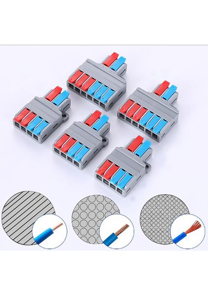 Hızlı Splitter 2 Giriş 4/6 Çıkış Kablo Konektörü Evrensel Kablolama Kablosu Konektörü Karşılaşması (Yurt Dışından)