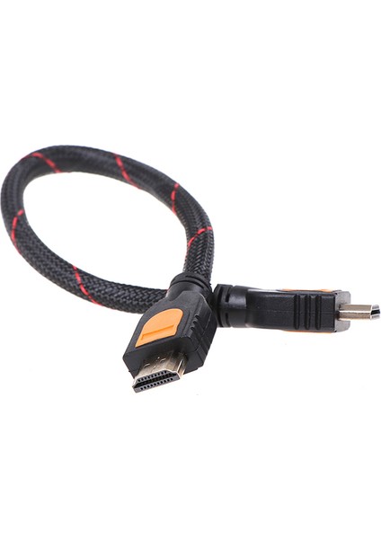 Hd Tv 3D 1080P Için 1 Ayak Kısa HDMI Kablosu Bir Ayak HDMI 1.4 Örgülü Altın (Yurt Dışından) fırsatları