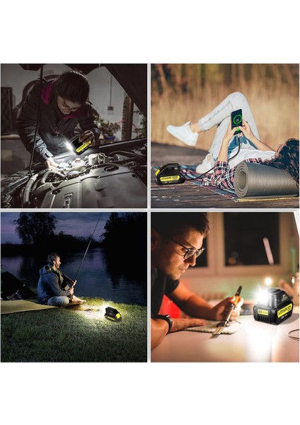 Dewalt 18V Pil USB Telefon Şarj Cihazı Için Plastik Pil Adaptörü Pil Adaptörü Aracı, Çift USB Şarj Cihazı ve Dc Bağlantı Noktası ile LED Çalışma Işığı (Yurt Dışından) modelleri