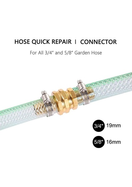 Srıwen Hortum Tamir Takımı Konnektörleri Ağır Hizmet Erkek/dişi Hortum Bağlayıcı Adaptörü, 3/4 Inç 5/8 Inç Hortum Için Hortum Mender Konnektörü (Yurt Dışından)