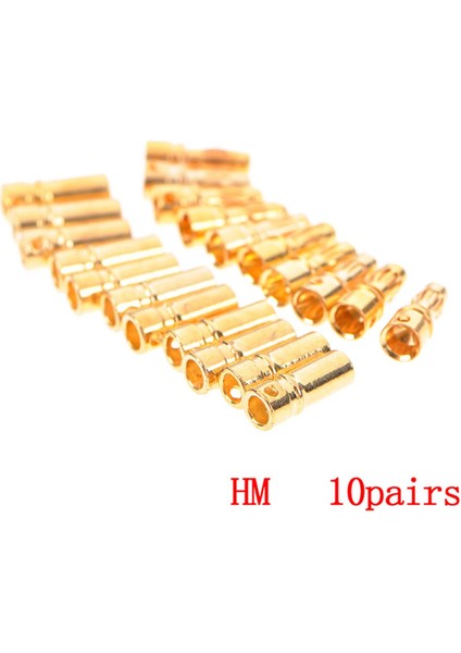 20 Adet/grup 3.5mm Altın Muz Mermi Motor Konektörü (10 Çift) (Yurt Dışından)