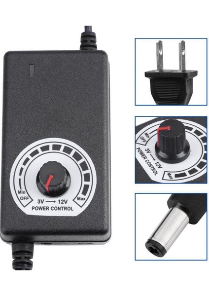 Ac'den Dc'ye Adaptör 12V 2A Ayarlanabilir Besleme Motoru Hız Kontrol Cihazı, Elektrikli Fan ve Pompa Için Abd Fişli (Yurt Dışından) modelleri