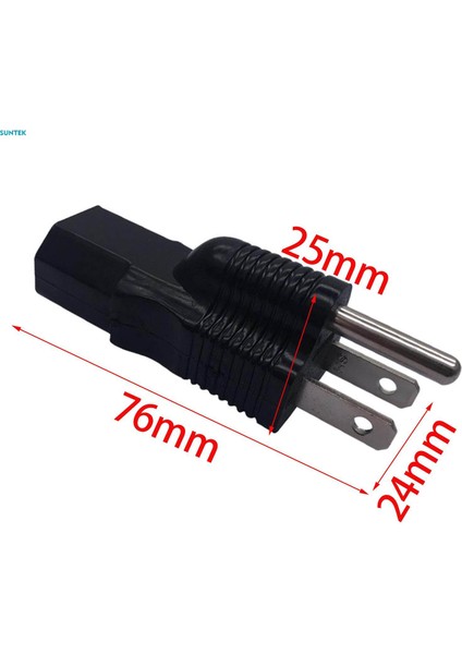 Amerikan Standart Güç Adaptörü, 5-15P 320 C13, Üç Pin, Siyah 15A 125V Güç Fişi Dönüştürücü, Dönüşüm Fişi (Yurt Dışından)