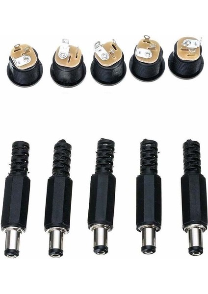 Takım 10 Çift 12V 3A Erkek Fiş + Dişi Soket Panel Montaj Jakı Dc Konnektör Kiti (Yurt Dışından) fırsatları