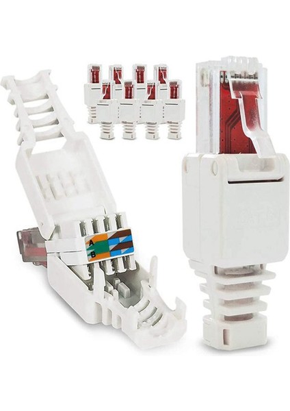 12 x Ağ Fişi RJ45 Cat6 Lan Utp Kablo Fişi Cat5 Yama Kablosu Aracı (Yurt Dışından)