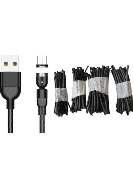 Nanlıy- 4 Adet Isıyla Daralan Tüp ile 540 Manyetik Kablo Mikro-Usb Tip C Hızlı Şarjlı Telefon Mıknatıslı Şarj (Yurt Dışından)