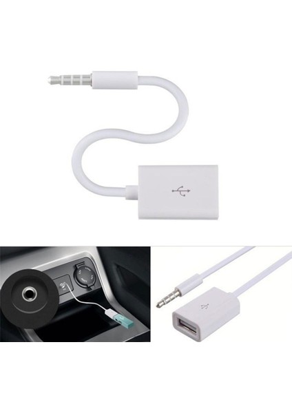 3.5mm Erkek Aux Ses Fişi USB 2.0 Kadın Dönüştürücü Kablosu Kablosu Araba Mp3 Için (Yurt Dışından)