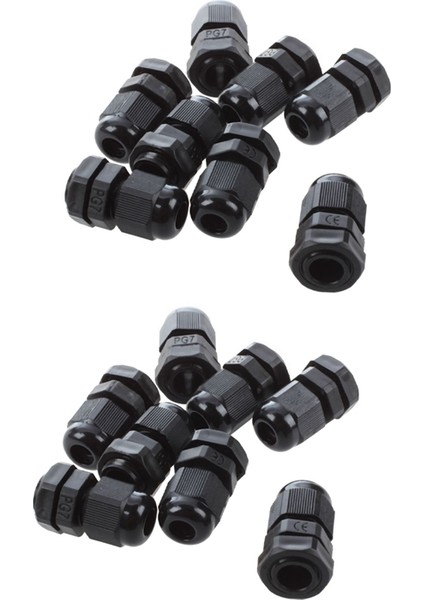 16 Adet Pg7 Siyah Plastik Su Geçirmez Kablo Rakoru Konektörü 3-6.5mm (Yurt Dışından)