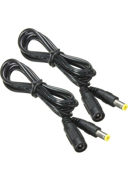 2x 5,5 mm x 2,1 mm Dc Güç Jakı Erkek - Dişi Uzatma Kablosu Kablosu Kurşun Konektörü Kablo Uzunluğu: 1,2 M (Yurt Dışından)