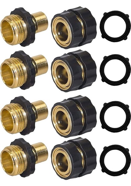 Dişiden Dişiye Hortum-4 x Ekstra Bahçe Hortumu Lastik Rondelalar 4 x Dişi Hortum Alüminyum Hızlı Bağlantı Elemanları 4 x Erkek Hortum Alüminyum Hızlı Bağlantı Elemanları-Siyah (Yurt Dışından) indirimleri