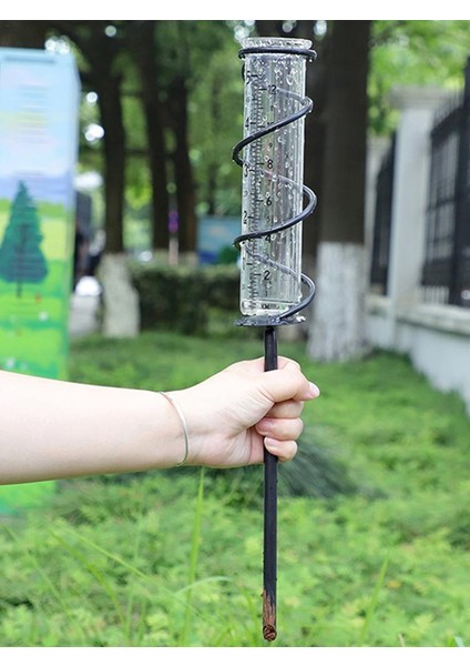 Spiral Metal Yağmur Ölçer Bahçe Cam Yağmur Suyu Sayacı Ölçme Dekor Çitler Veya Direkler Bahçıvanlar Için Yağmur Suyu Hava Gözlemcileri (Yurt Dışından)
