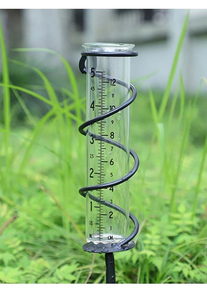 Spiral Metal Yağmur Ölçer Bahçe Cam Yağmur Suyu Sayacı Ölçme Dekor Çitler Veya Direkler Bahçıvanlar Için Yağmur Suyu Hava Gözlemcileri (Yurt Dışından)