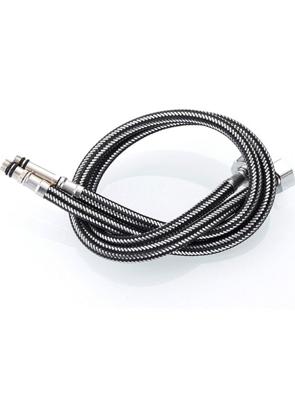 Bradoo- 1 Adet Gümüş Banyo Duş Hortumu Duş Hortumu 30 cm Gümüş ve 2 Adet Siyah + Gümüş Evye Musluğu Tel Uzatılmış Hortumlar (Yurt Dışından) fırsatları