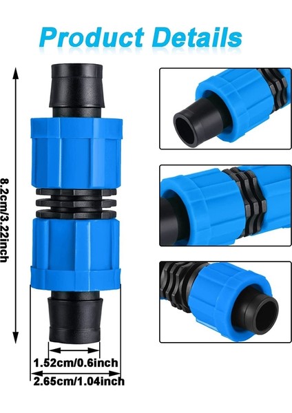12 Adet Damla Sulama Kaplinleri, 1/2 Inç Üniversal Konnektör Damlama Boru Bağlantı Parçaları, 16-17 mm Damlama Bandı ile Uyumlu (Yurt Dışından) fiyatları