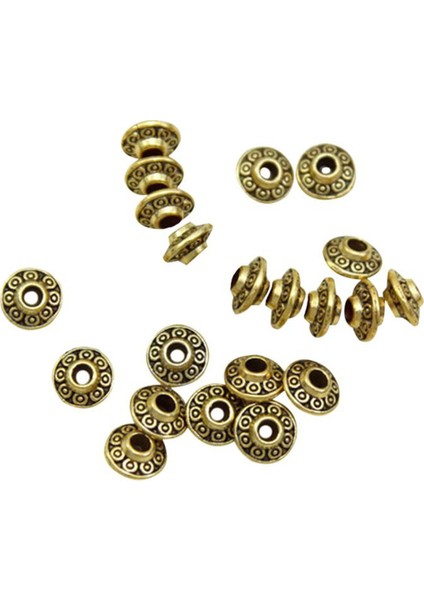 100 x Ton Desenli Ara Boncuk 6X4MM Altın (Yurt Dışından)