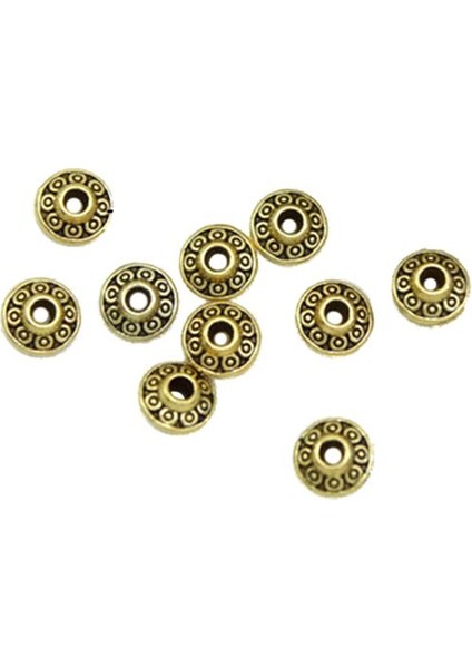 100 x Ton Desenli Ara Boncuk 6X4MM Altın (Yurt Dışından)