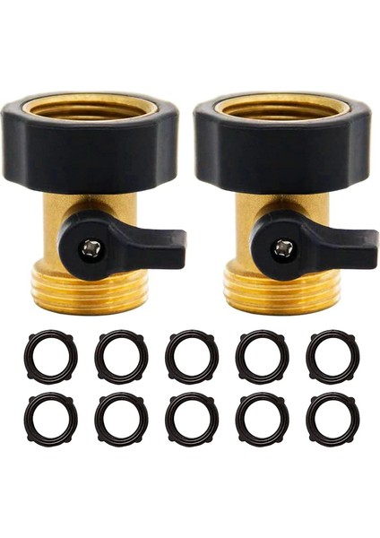 Paket Bahçe Hortumu Kapatma Vanası, 3/4 Inç Ağır Hizmet Tipi Prinç Bahçe Hortumu Kapatma Vanası, 10 Ekstra Yıkayıcılar Dayanıklı Kullanımı Kolay (Yurt Dışından)