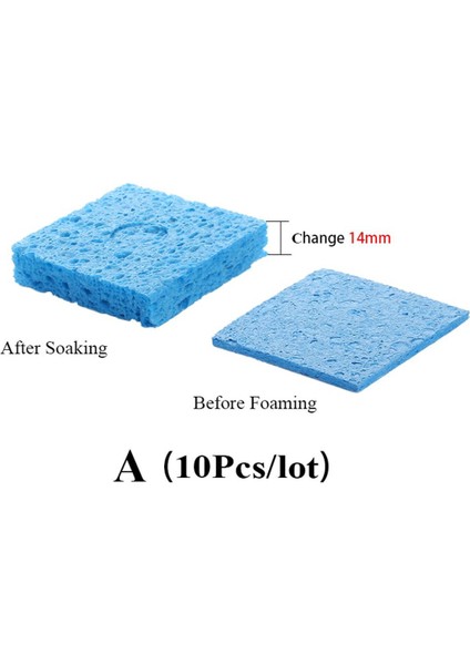 10 Adet/grup Sarı/mavi Lehimleme Temizleme Süngeri Bga Lehimleme Istasyonu Demir Ucu Kaynak Kafası Temizleyici (Yurt Dışından)