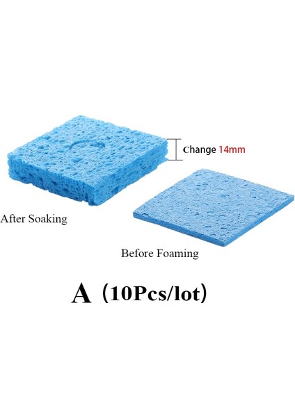 10 Adet/grup Sarı/mavi Lehimleme Temizleme Süngeri Bga Lehimleme Istasyonu Demir Ucu Kaynak Kafası Temizleyici (Yurt Dışından)
