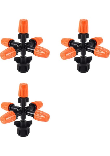 3x Bahçe Sprinkler Otomatik Sulama Çim Çim 360 Derece Daire Dönen Su Yağmurlama 5 Nozullar Bahçe Boru Hortumu (Yurt Dışından)