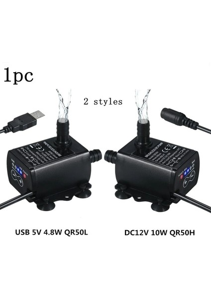 Göbeklady DC12V USB 5V Mini 4 Mod Ayarlanabilir Fırçasız Su Pompası (Yurt Dışından)