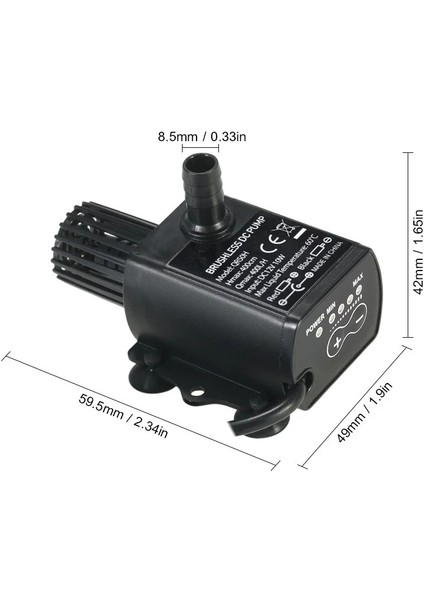 Göbeklady DC12V USB 5V Mini 4 Mod Ayarlanabilir Fırçasız Su Pompası (Yurt Dışından)