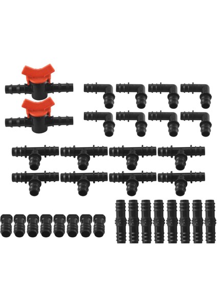 Sulama Bağlantı Parçaları Kiti, 34 Parça Sulama Suyu Hortum Konnektörü Için Sulama Dikenli Konnektörler (Yurt Dışından)