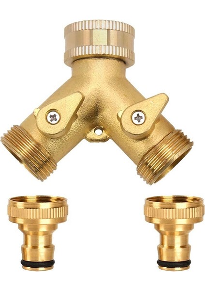 Nanlıy-3/4 Inç 2 Yollu Hortum Ayırıcı Pirinç Y Vana Bahçe Musluk Bağlantısı 2x3/4 Inç Pirinç Su Musluğu Dış Musluk Kiti (Yurt Dışından) fiyatları