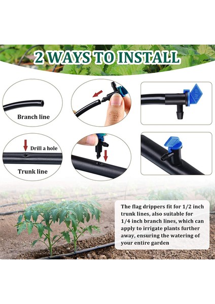 Çalılar Için Sulama Bayrağı Damlatıcı-60*2 Gph Sulama Bayrağı Damlatıcı-Siyah Mavi (Yurt Dışından) modelleri