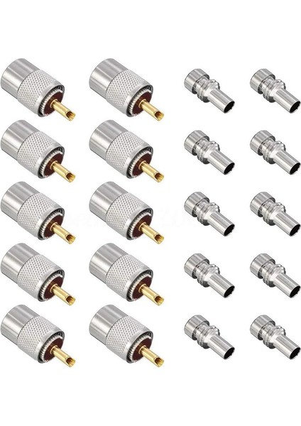 Bradoo- RG8X, Rg8, RG59, LMR-400, RG-213 Koaksiyel Koaksiyel Kablo Için 10 Paket UHF/PL-259 Redüktörlü Lehim Konnektör Fişi (Yurt Dışından) fiyatları