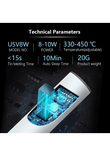 Adet Havya Ucu USB Havya Elektrikli 8W 5V Kalay Havya Regülatörü Kablolu Kiti Taşınabilir Havya Standı (Yurt Dışından)
