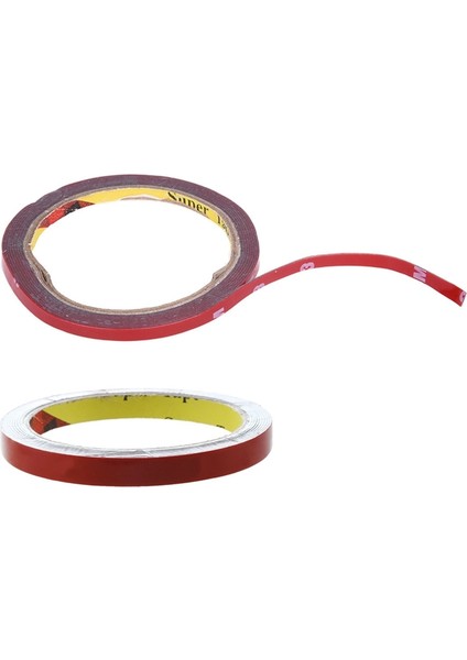 Bradoo-2 Adet 3 Metre Güçlü Kalıcı Çift Taraflı Süper Yapışkan Köpük Bant Rulosu Araç Araba Için, Kırmızı 6MMX3METER ve Kırmızı 10MMX3METER (Yurt Dışından) modelleri