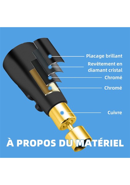 Xhhdqes Musluk Havalandırıcı, 3 Modlu Mutfak Banyo Musluğu Fıskiye Filtresi, 2 (M22 ve F24) Adaptörlü, 360 Derece Dönebilen Musluk Siyah (Yurt Dışından)